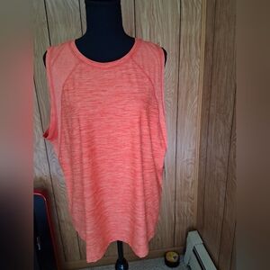 Orange Sleeveless Relaxed Muscle Tee Womens XXL
